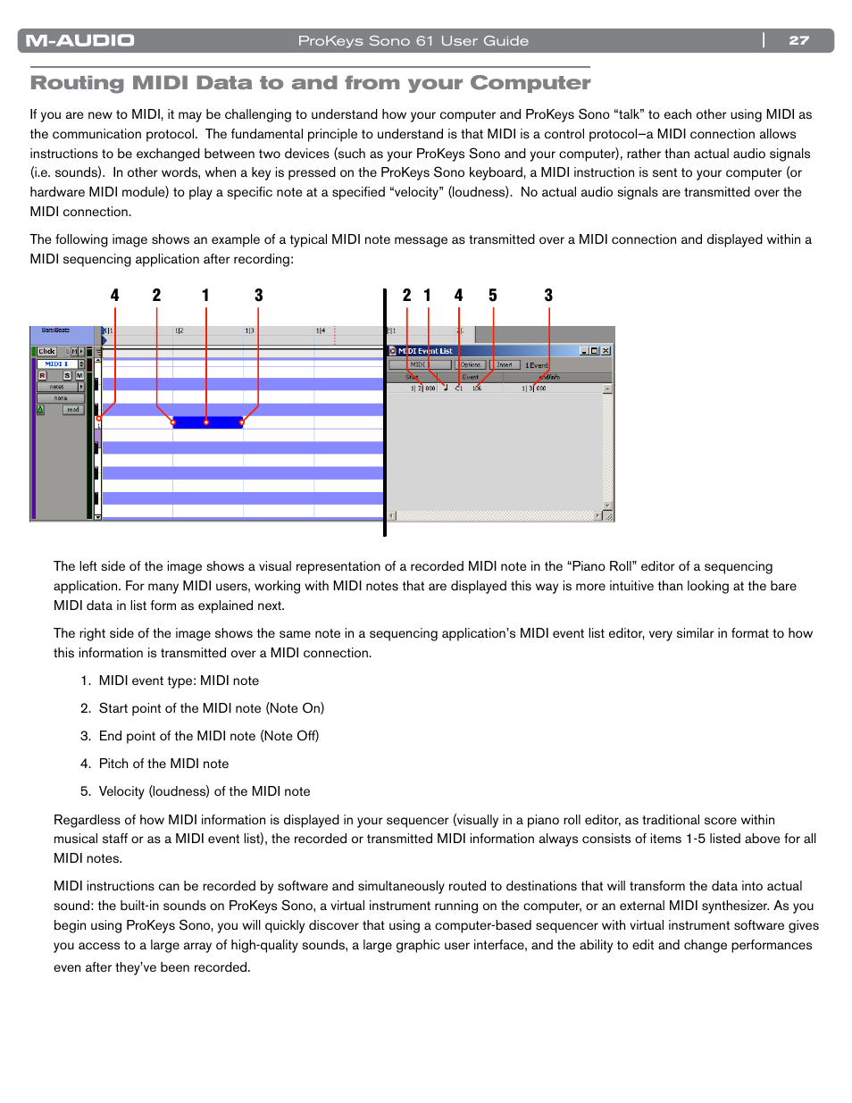 Routing midi data to and from your computer | M-AUDIO 61 User Manual | Page 28 / 49