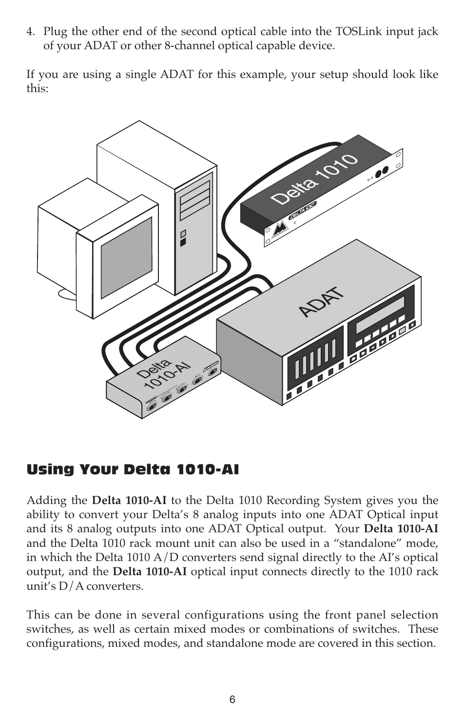 Ad at delta 1010, Delta 1010-ai, Using your delta 1010-ai | M-AUDIO DELTA 1010-AI User Manual | Page 6 / 12