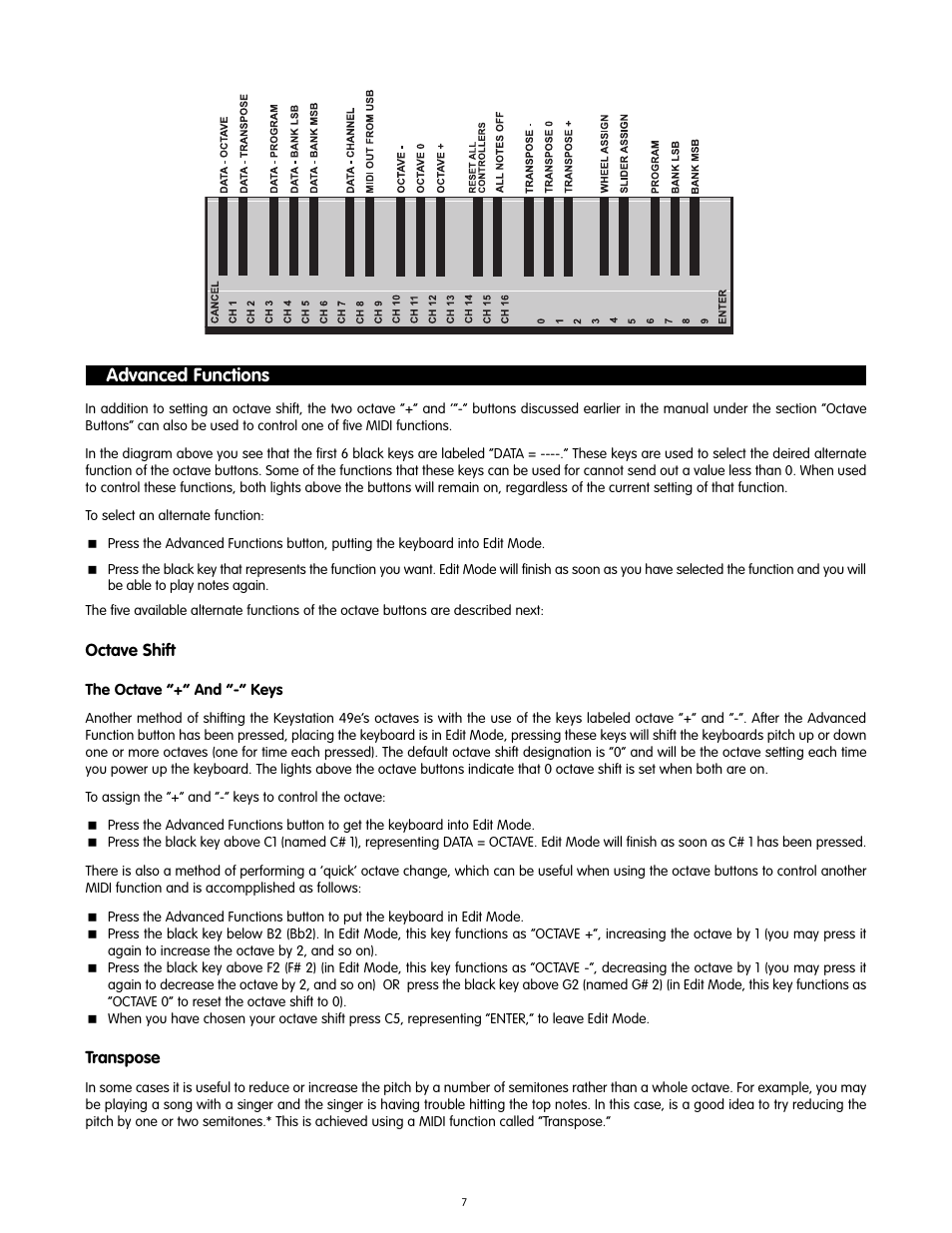 Advanced functions | M-AUDIO KEYSTATION 49-KEY User Manual | Page 6 / 14