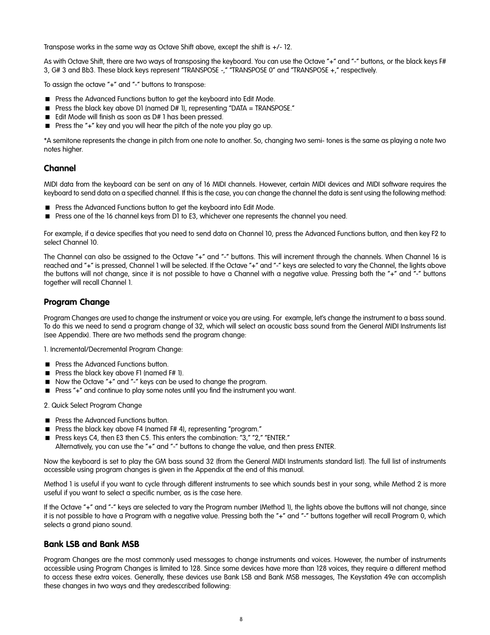 M-AUDIO KEYSTATION 49-KEY User Manual | Page 7 / 14