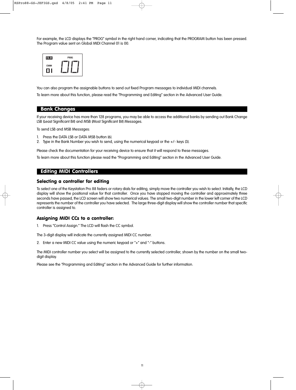 Bank changes, Editing midi controllers | M-AUDIO M71020QS-EN User Manual | Page 9 / 11