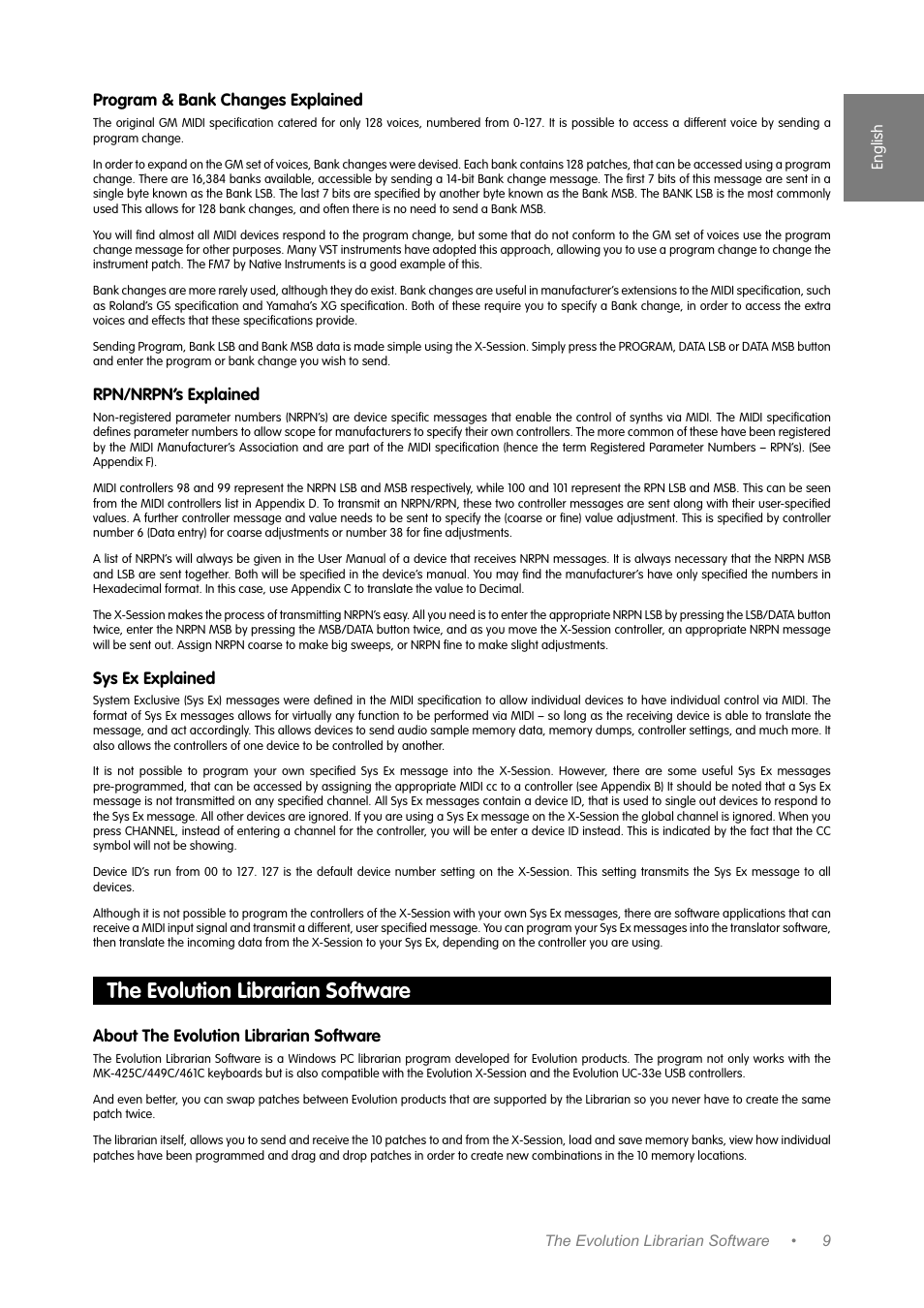 The evolution librarian software | M-AUDIO Music Mixer User Manual | Page 8 / 20