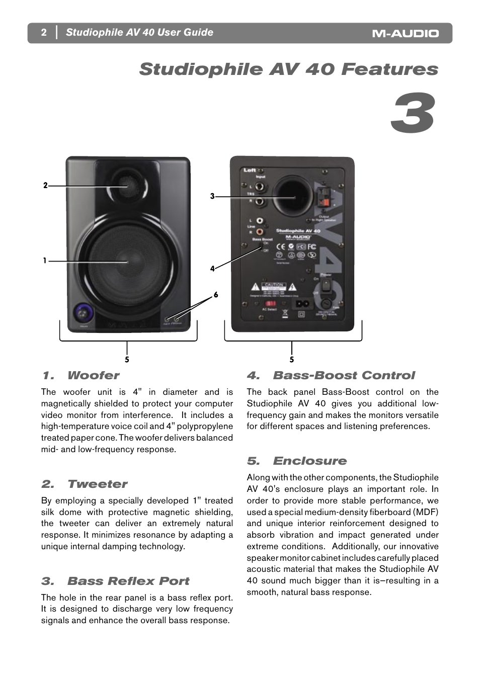 Studiophile av 40 features | M-AUDIO AV40 User Manual | Page 4 / 10