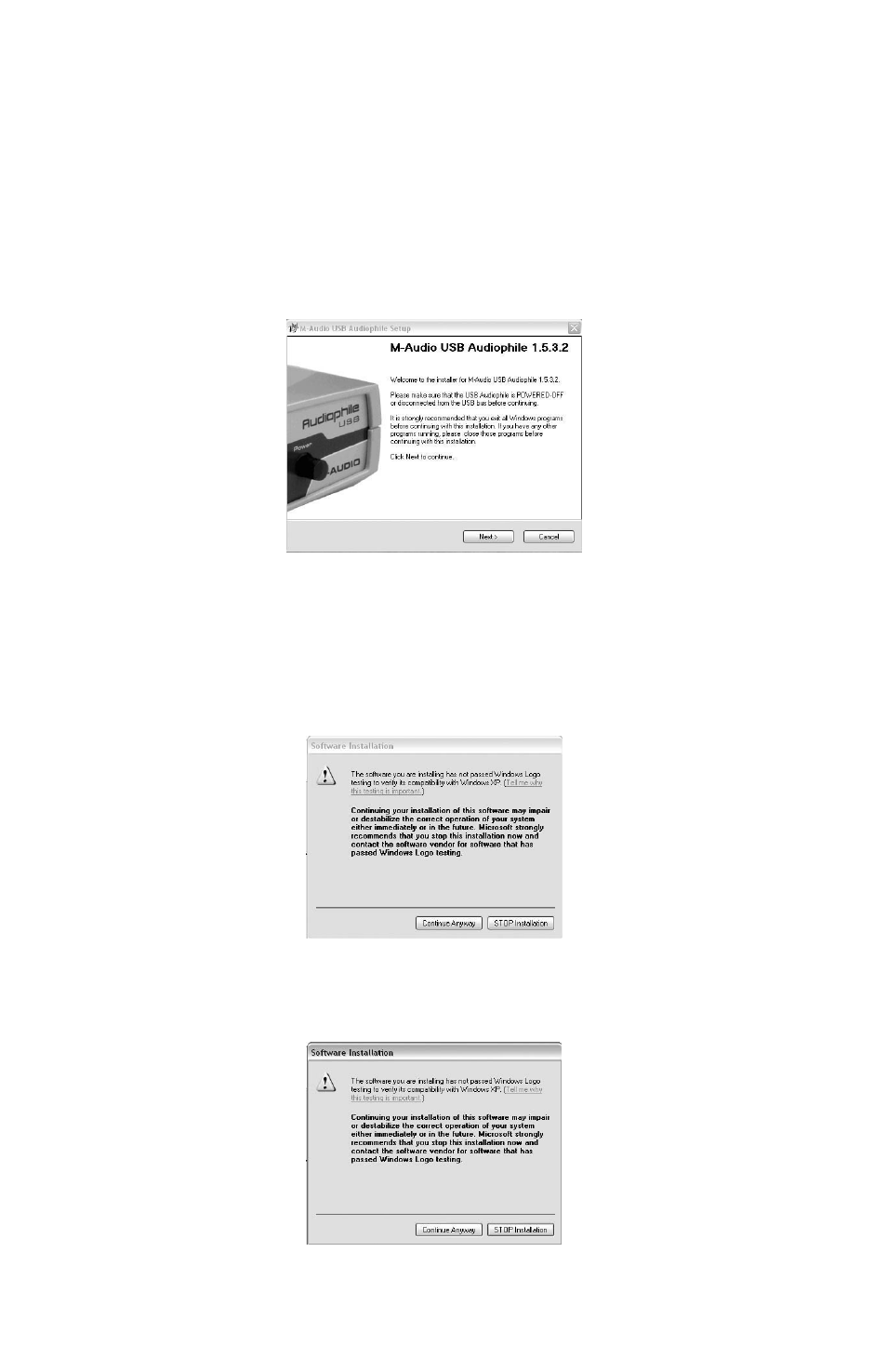 Appendix b - driver/software install, step by step | M-AUDIO Audiophile User Manual | Page 24 / 36