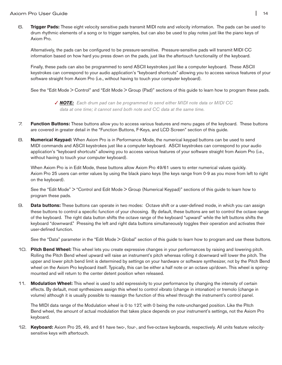 M-AUDIO Axiom Pro User Manual | Page 15 / 75