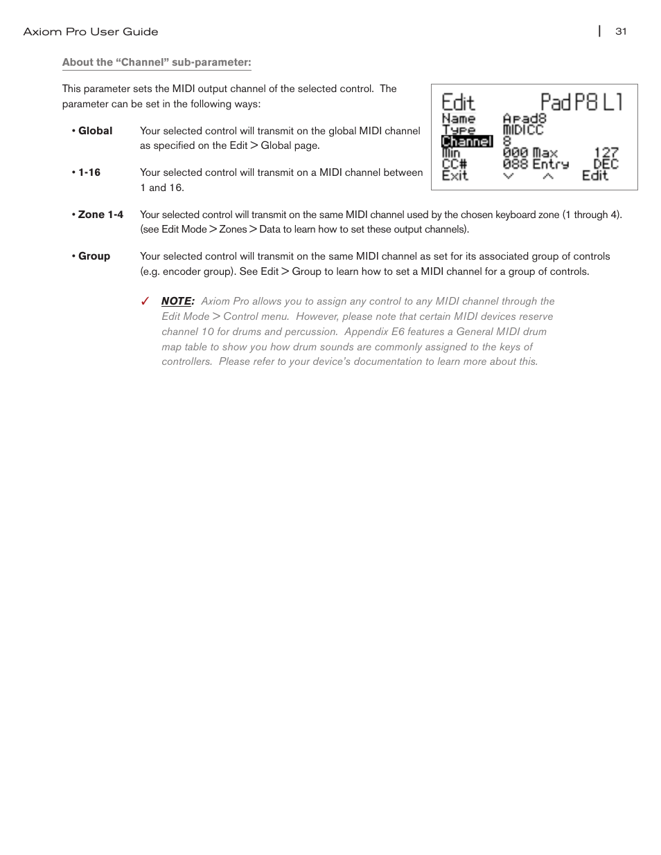 M-AUDIO Axiom Pro User Manual | Page 36 / 75