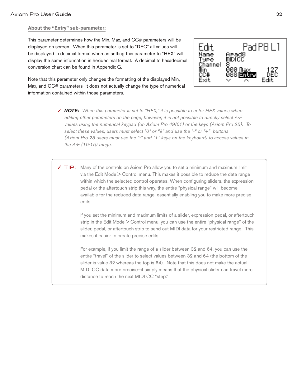 M-AUDIO Axiom Pro User Manual | Page 37 / 75