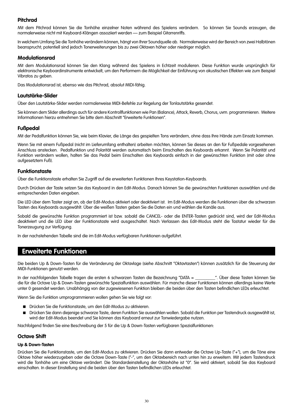 Erweiterte funktionen | M-AUDIO 88es User Manual | Page 31 / 78