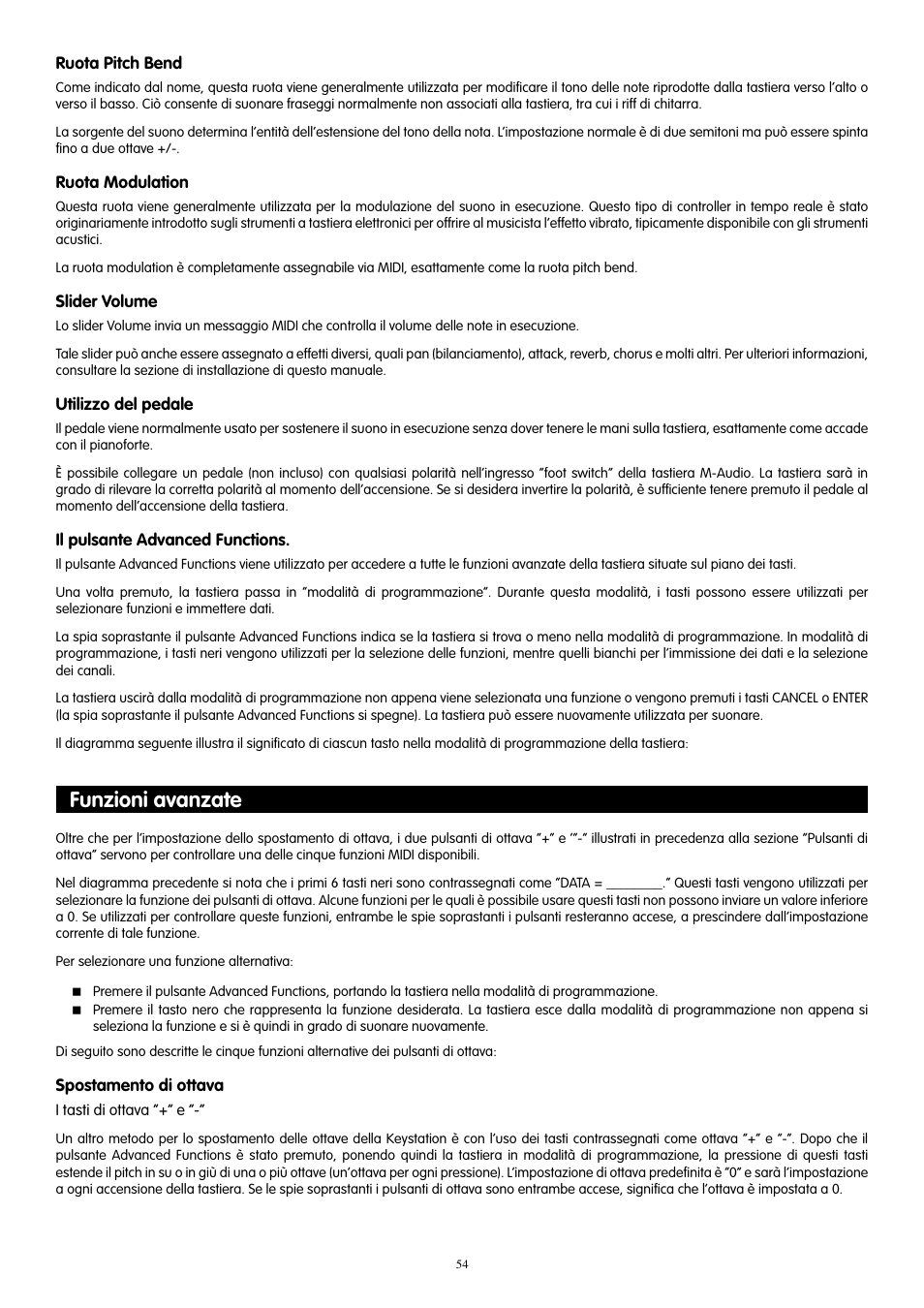 Funzioni avanzate | M-AUDIO 88es User Manual | Page 55 / 78