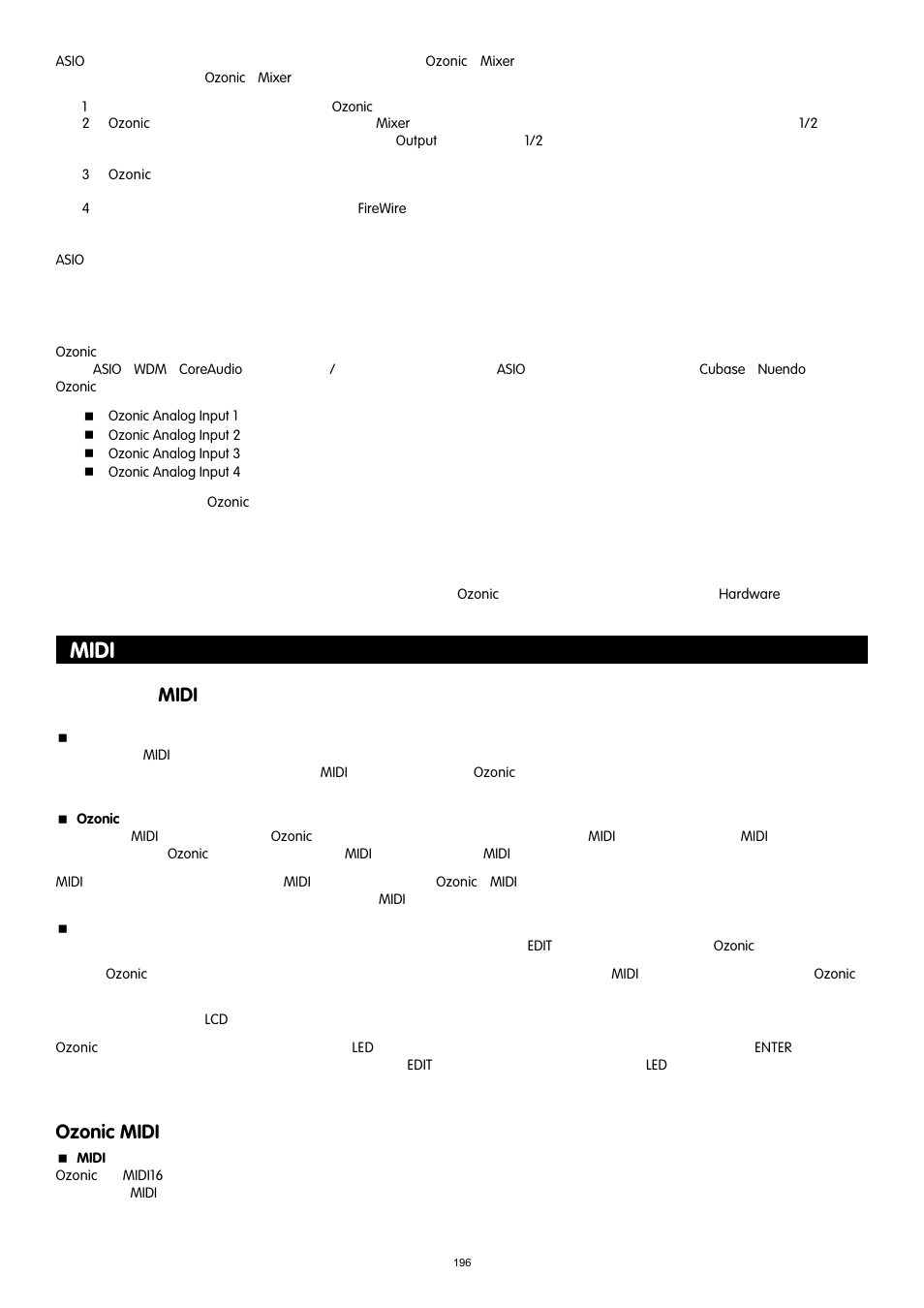 Midi機能を使用する, Midi, Ozonic midi | M-AUDIO 37-Key Audio/MIDI Interface and Controller Ozonic User Manual | Page 15 / 38