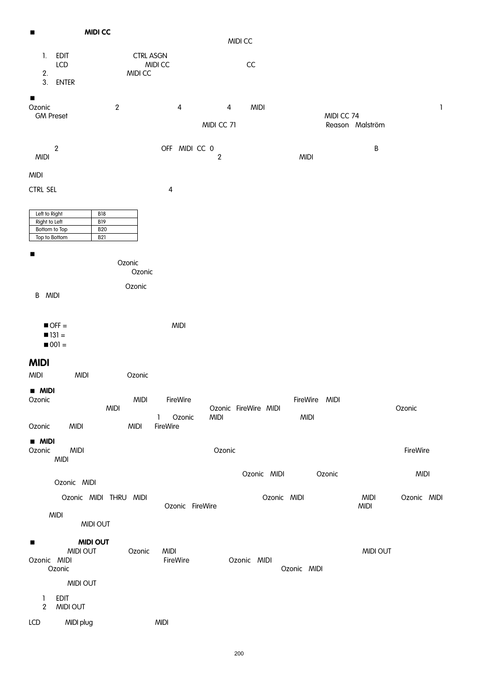 Midi | M-AUDIO 37-Key Audio/MIDI Interface and Controller Ozonic User Manual | Page 19 / 38