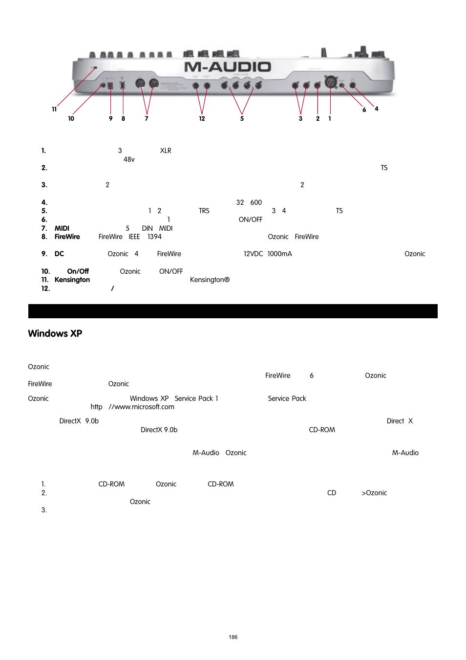 ドライバのインストール, Windows xp | M-AUDIO 37-Key Audio/MIDI Interface and Controller Ozonic User Manual | Page 5 / 38