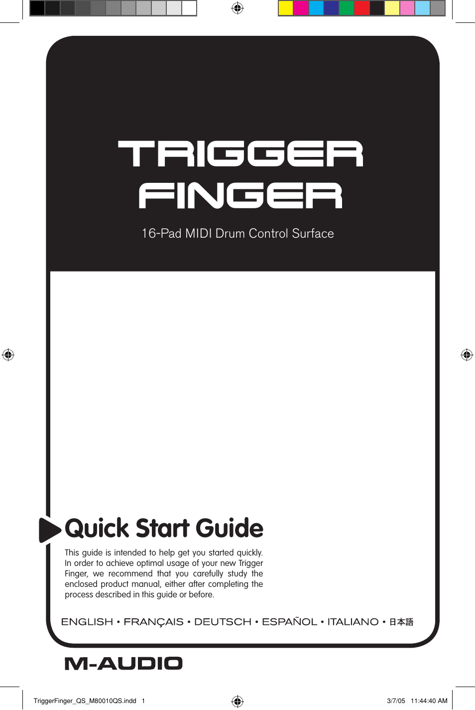 M-AUDIO TRIGGERFINGER QS_M80010QS User Manual | 16 pages