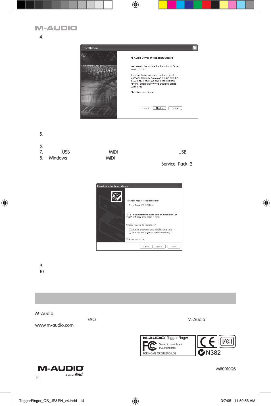 M-AUDIO TRIGGERFINGER QS_M80010QS User Manual | Page 16 / 16