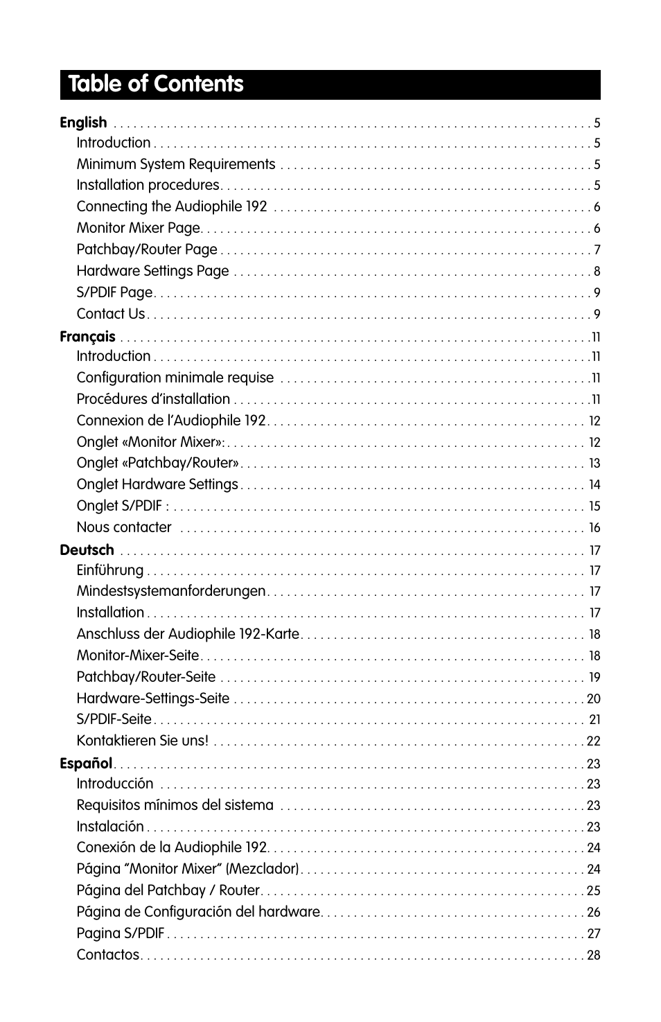 M-AUDIO 192 User Manual | Page 2 / 39