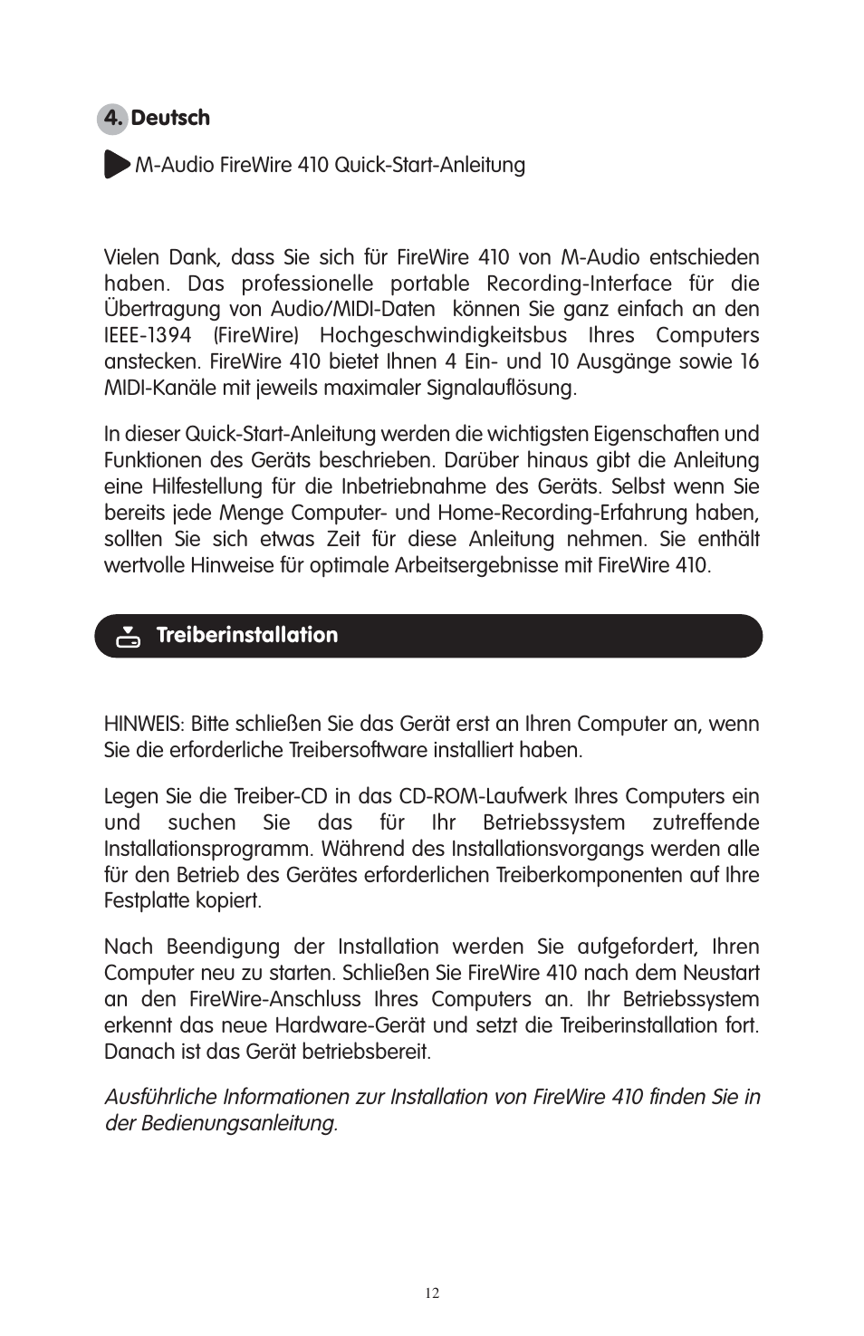 M-AUDIO FireWire 410 User Manual | Page 11 / 19