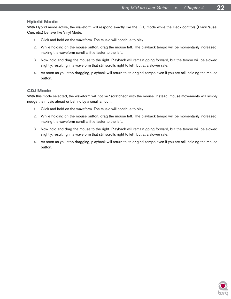 Hybrid mode, Cdj mode, Hybrid mode cdj mode | M-AUDIO Digital DJ System User Manual | Page 23 / 62