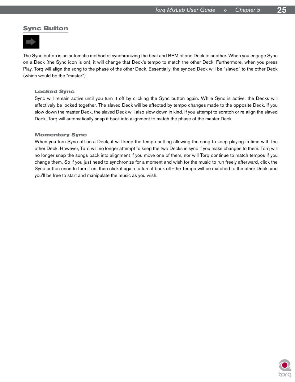 Sync button, Locked sync, Momentary sync | Locked sync momentary sync | M-AUDIO Digital DJ System User Manual | Page 26 / 62