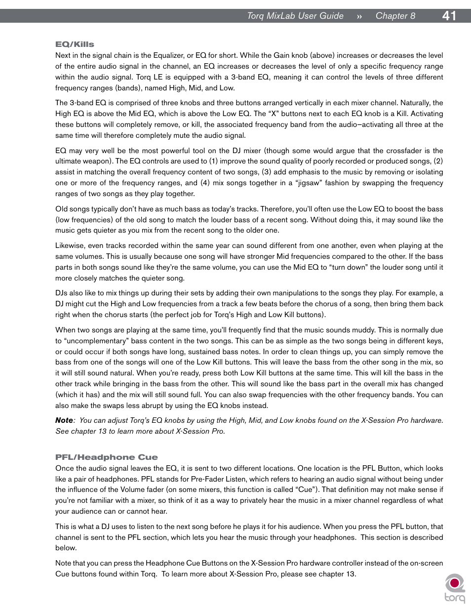 Eq/kills, Pfl/headphone cue, Eq/kills pfl/headphone cue | M-AUDIO Digital DJ System User Manual | Page 42 / 62