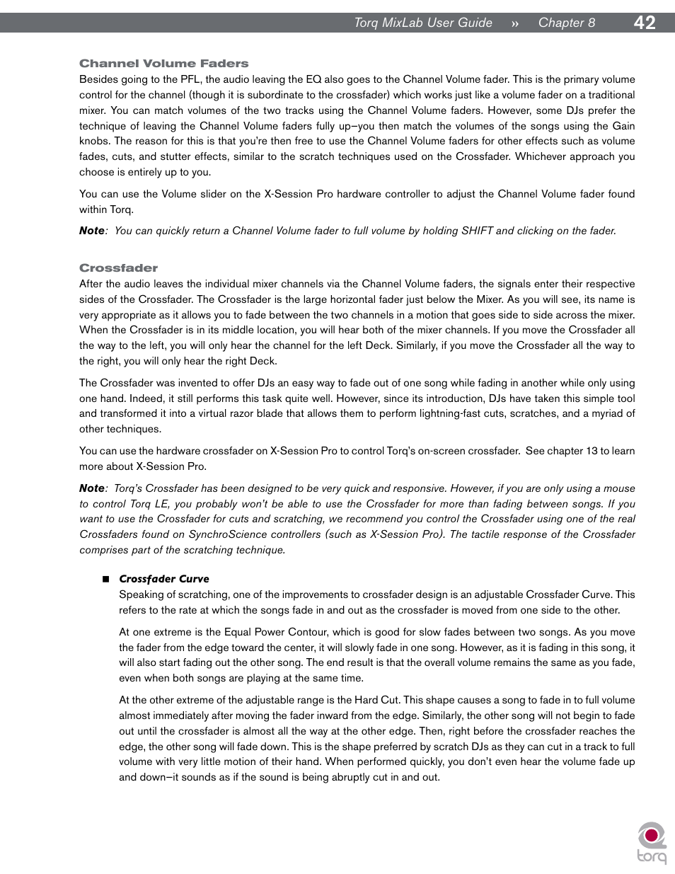 Channel volume faders, Crossfader, Channel volume faders crossfader | M-AUDIO Digital DJ System User Manual | Page 43 / 62