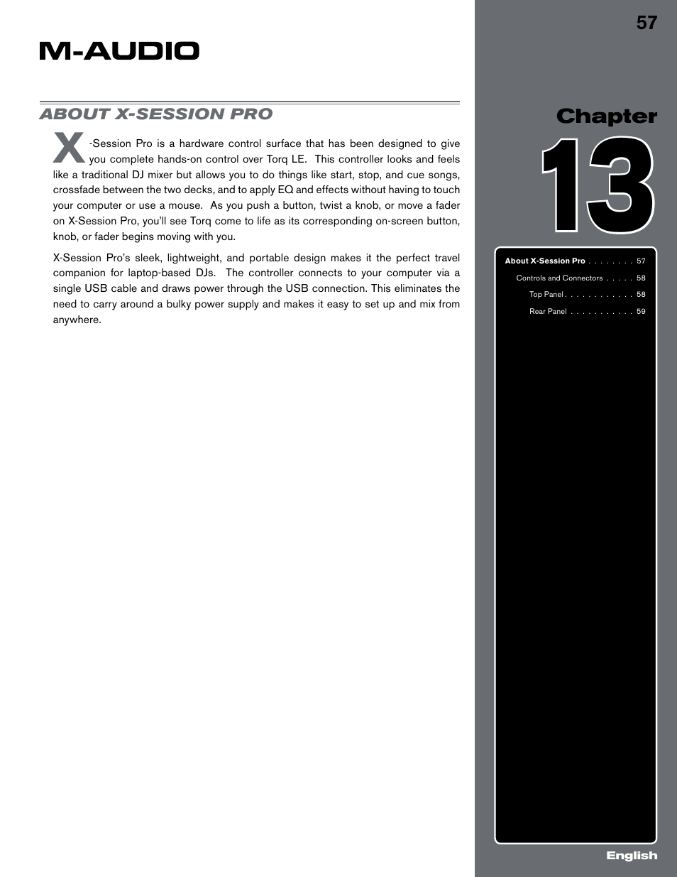 Chapter 13, About x-session pro | M-AUDIO Digital DJ System User Manual | Page 58 / 62