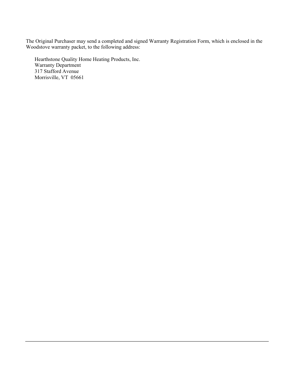 Warranty registration | Morgan & Company HEARTHSTONE 8470 User Manual | Page 23 / 29