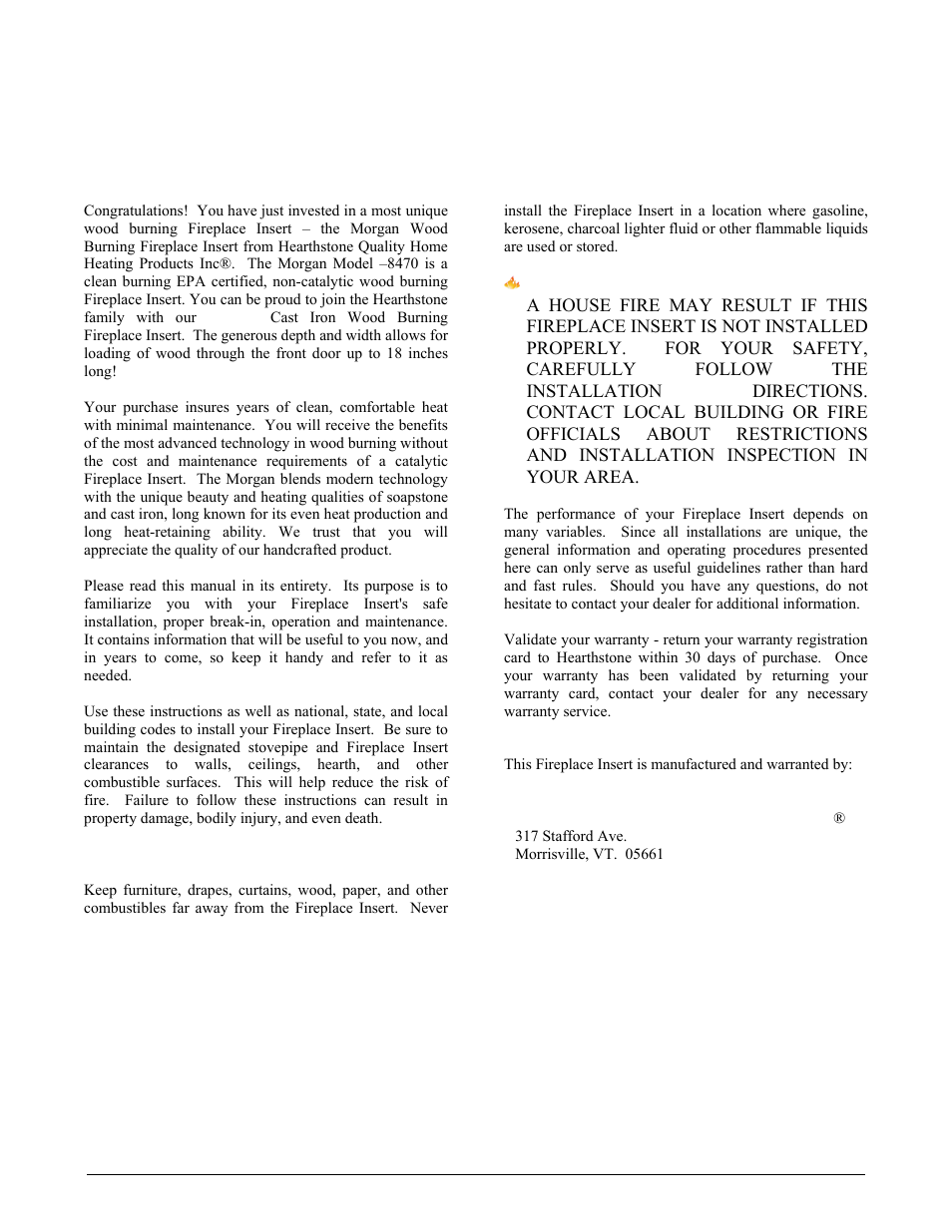 Introduction | Morgan & Company HEARTHSTONE 8470 User Manual | Page 3 / 29