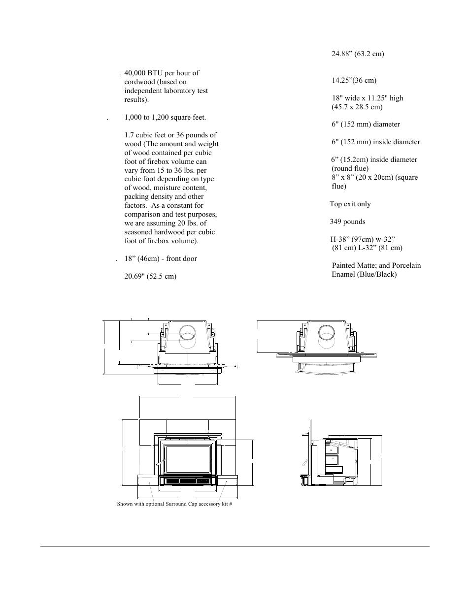 Specifications, Pecifications | Morgan & Company HEARTHSTONE 8470 User Manual | Page 6 / 29