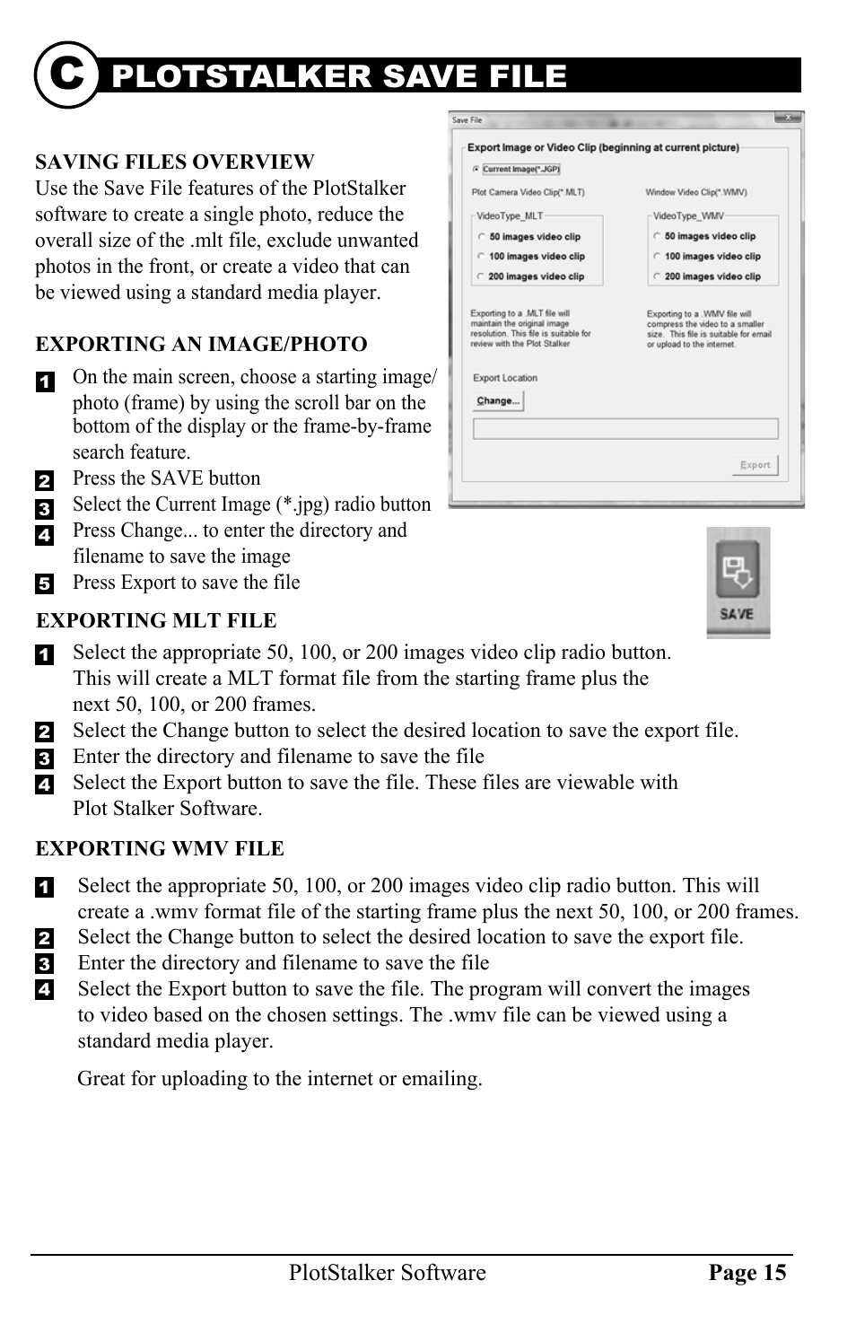 Plotstalker save file | Moultrie GAMESPY DIGITAL CAMERA M80 User Manual | Page 15 / 16