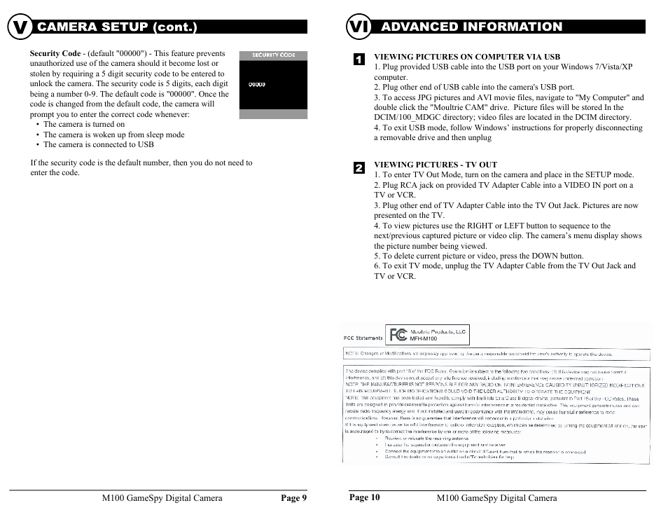 Advanced information | Moultrie GAMESPY M100 User Manual | Page 5 / 8