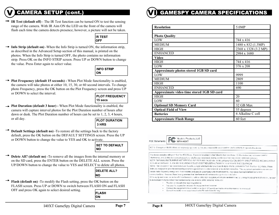 Moultrie GAMESPY I40XT User Manual | Page 4 / 6