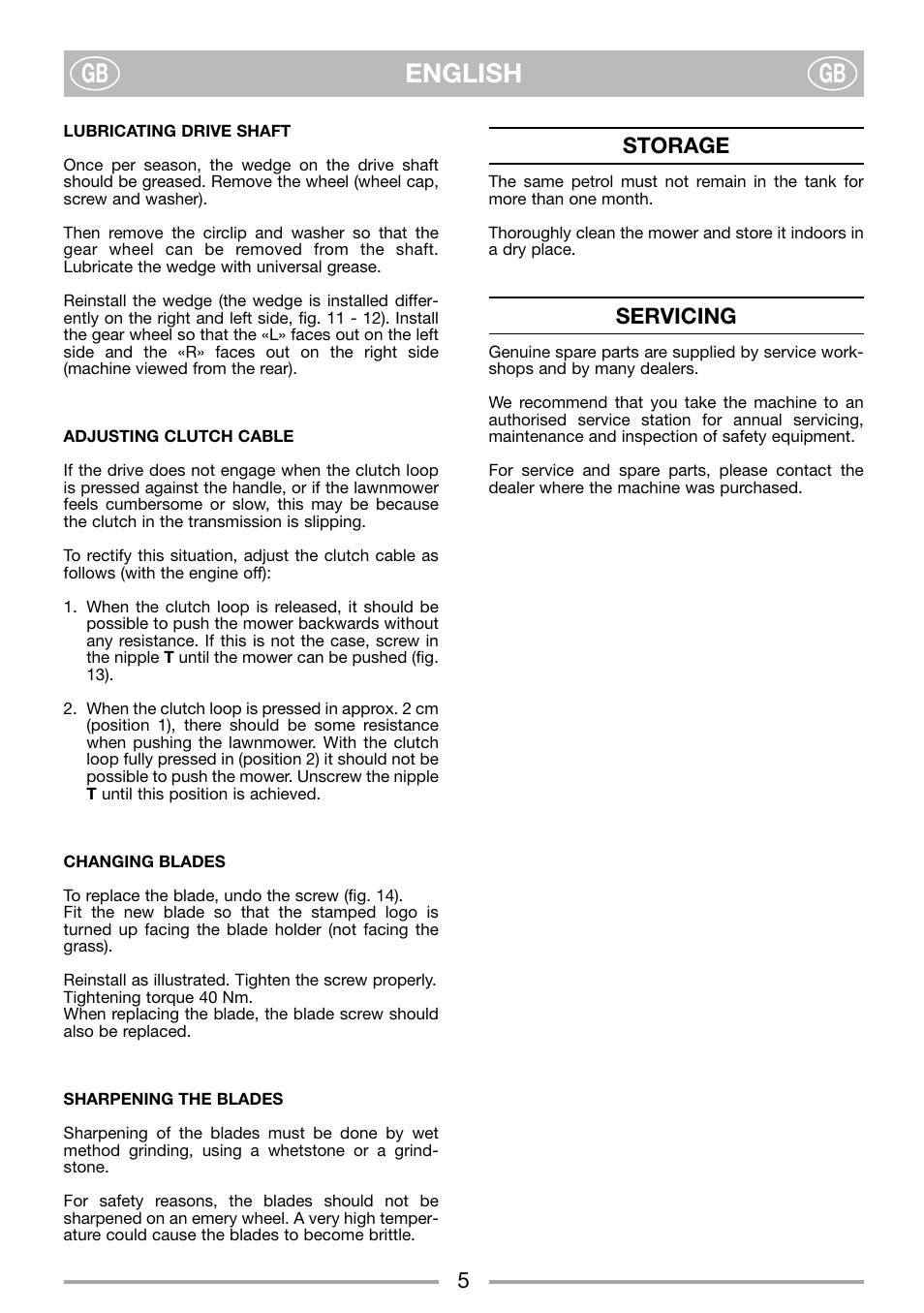 English gb gb | Mountfield 550 SP User Manual | Page 7 / 10