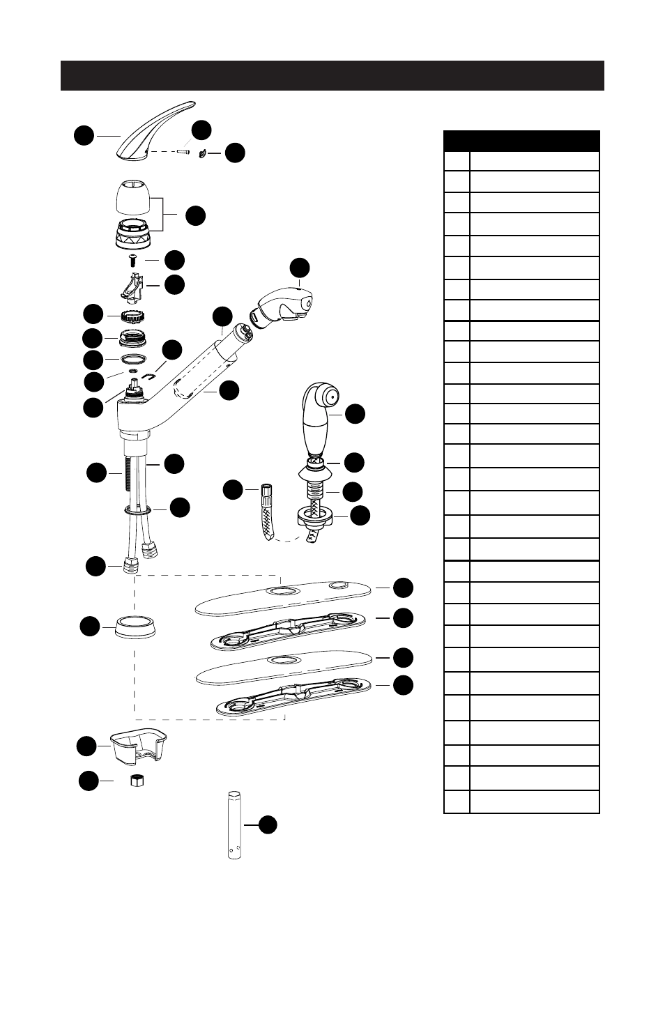 Descriptión de piezas, Ins215a | Moen 7025 User Manual | Page 20 / 46