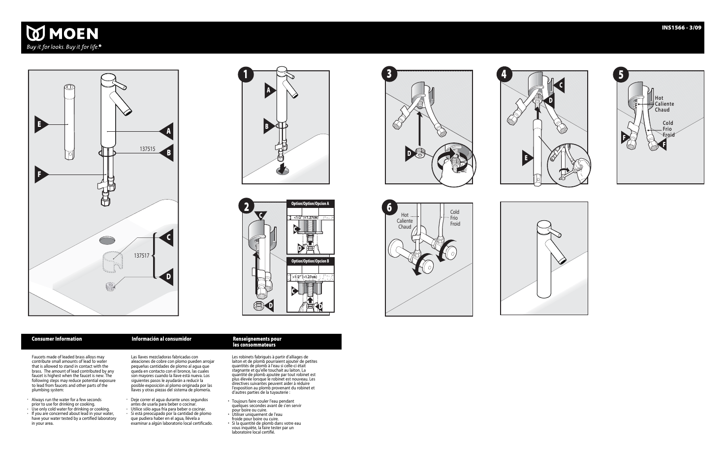 Moen 6111 User Manual | Page 2 / 4