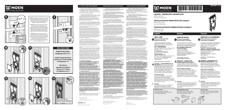 Moen INS1663E - 3/11 User Manual | 6 pages