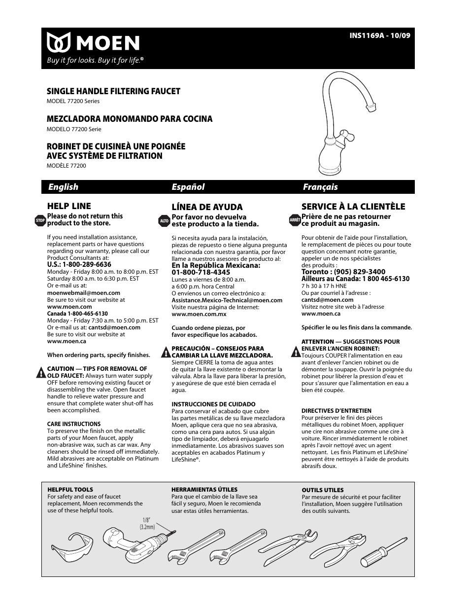 Moen 77200 User Manual | 6 pages