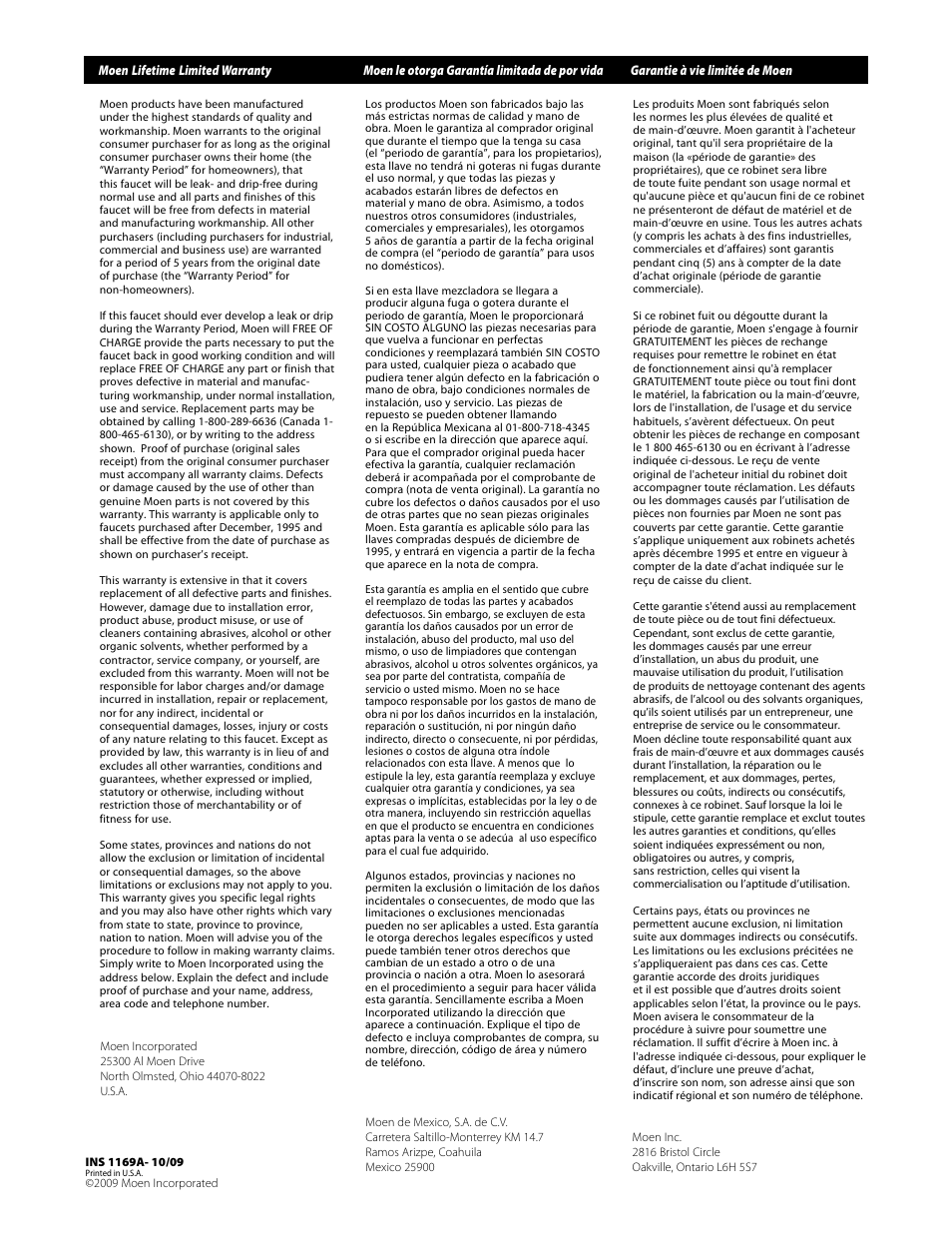Moen 77200 User Manual | Page 6 / 6