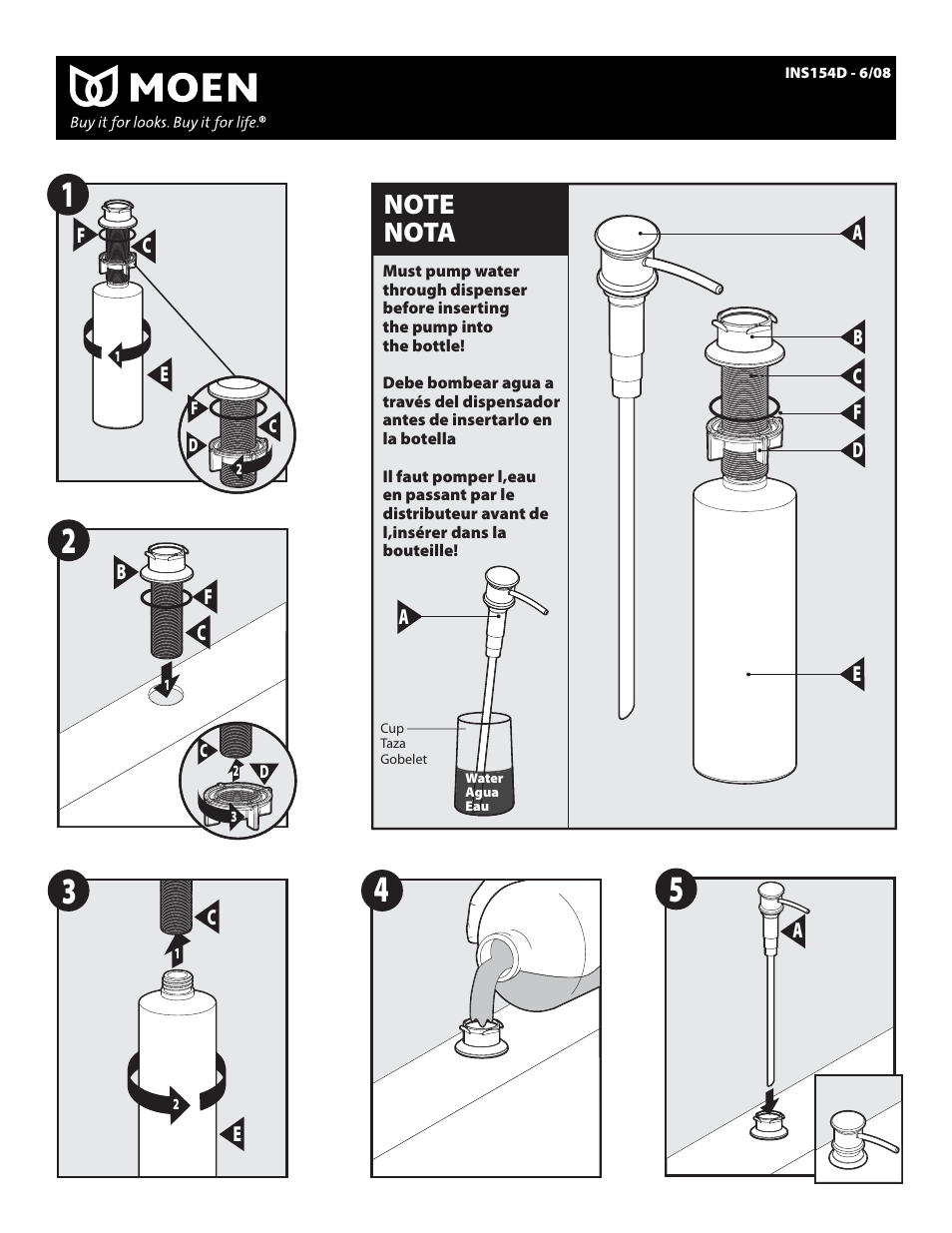 Moen INS154D User Manual | Page 2 / 2