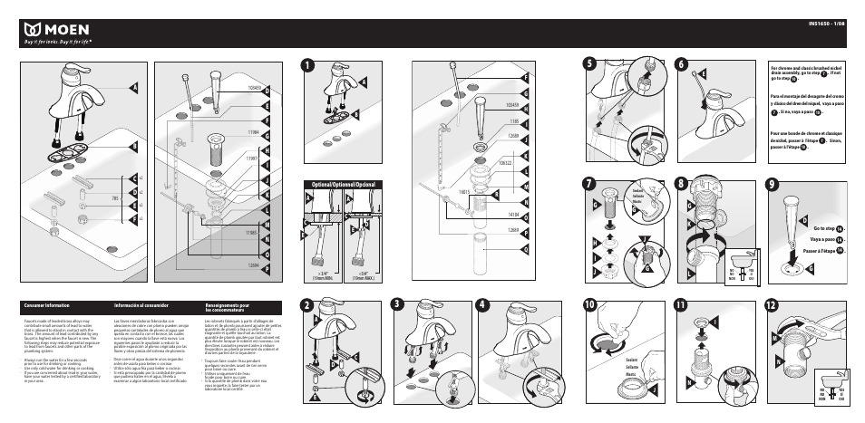 Cd e f, Lk d g | Moen series 84000 User Manual | Page 3 / 6