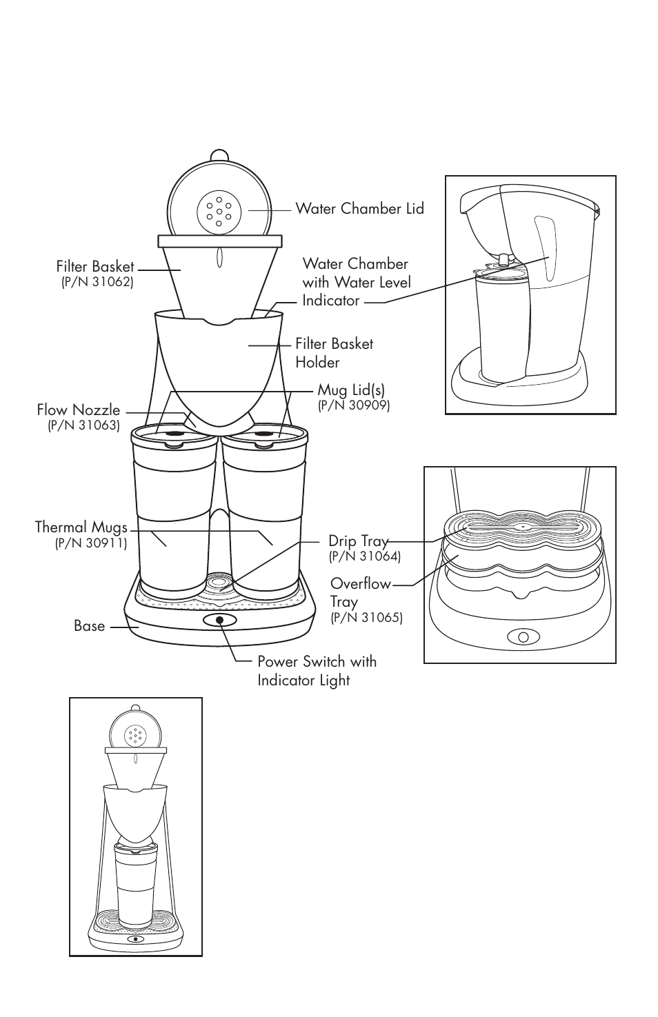 Parts identification, Your product may vary slightly from illustration | Melitta ME2TMB User Manual | Page 6 / 12