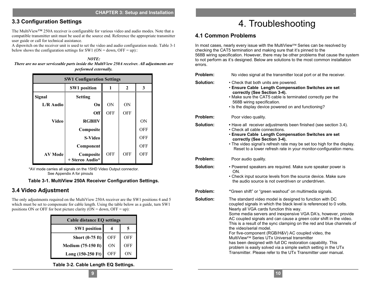 Troubleshooting | Magenta MULTIVIEW 250A User Manual | Page 6 / 7