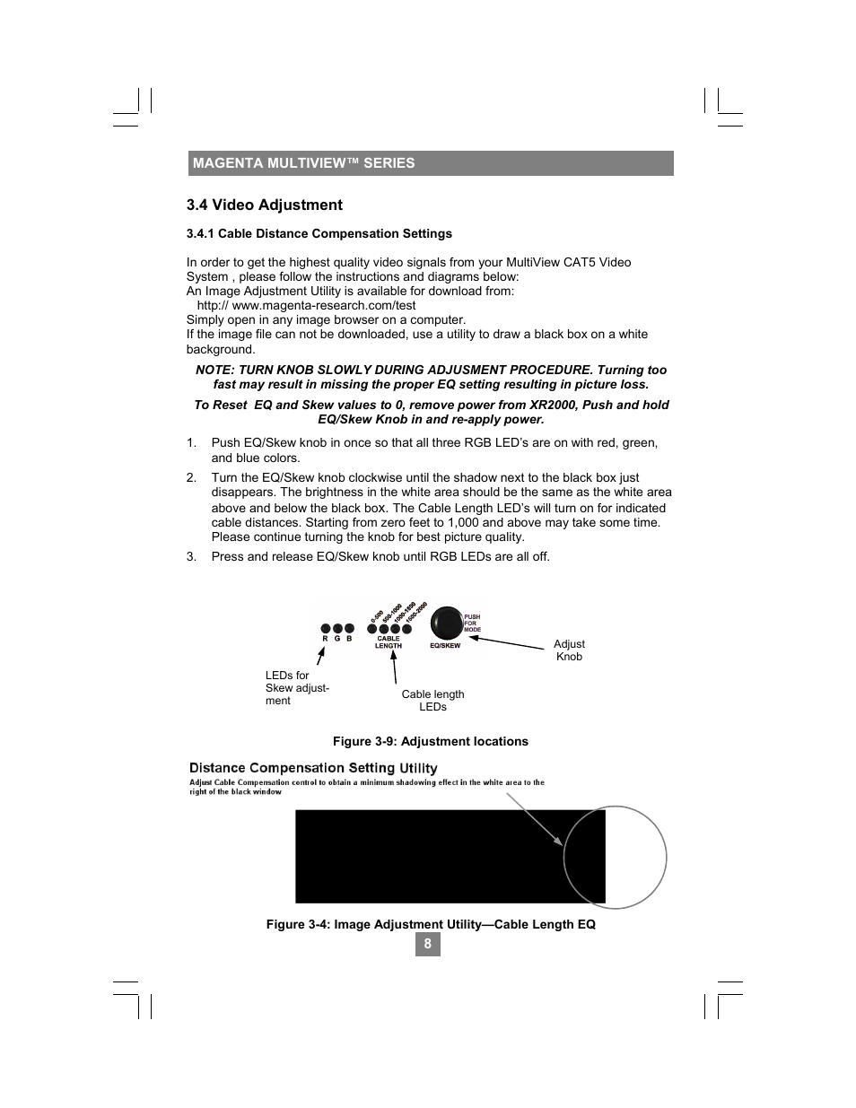 4 video adjustment | Magenta MULTIVIEW XR2000 User Manual | Page 10 / 24