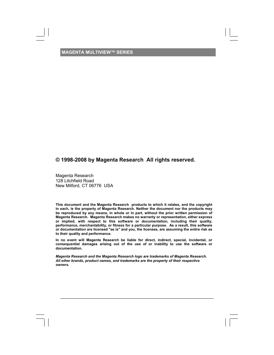 Magenta MULTIVIEW XR2000 User Manual | Page 2 / 24