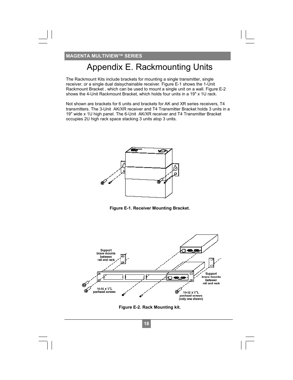 Appendix e. rackmounting units | Magenta MULTIVIEW XR2000 User Manual | Page 20 / 24