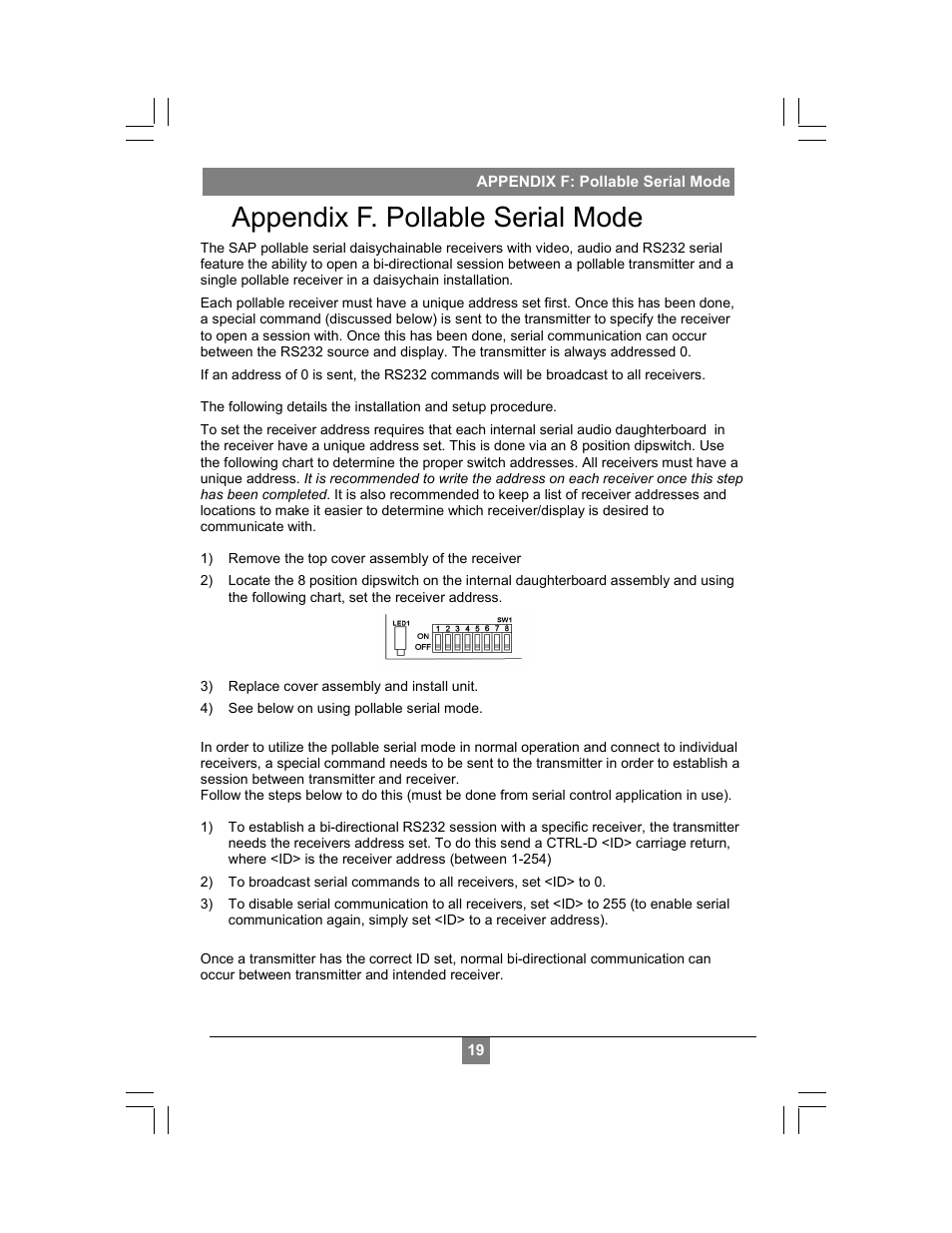 Appendix f. pollable serial mode | Magenta MULTIVIEW XR2000 User Manual | Page 21 / 24