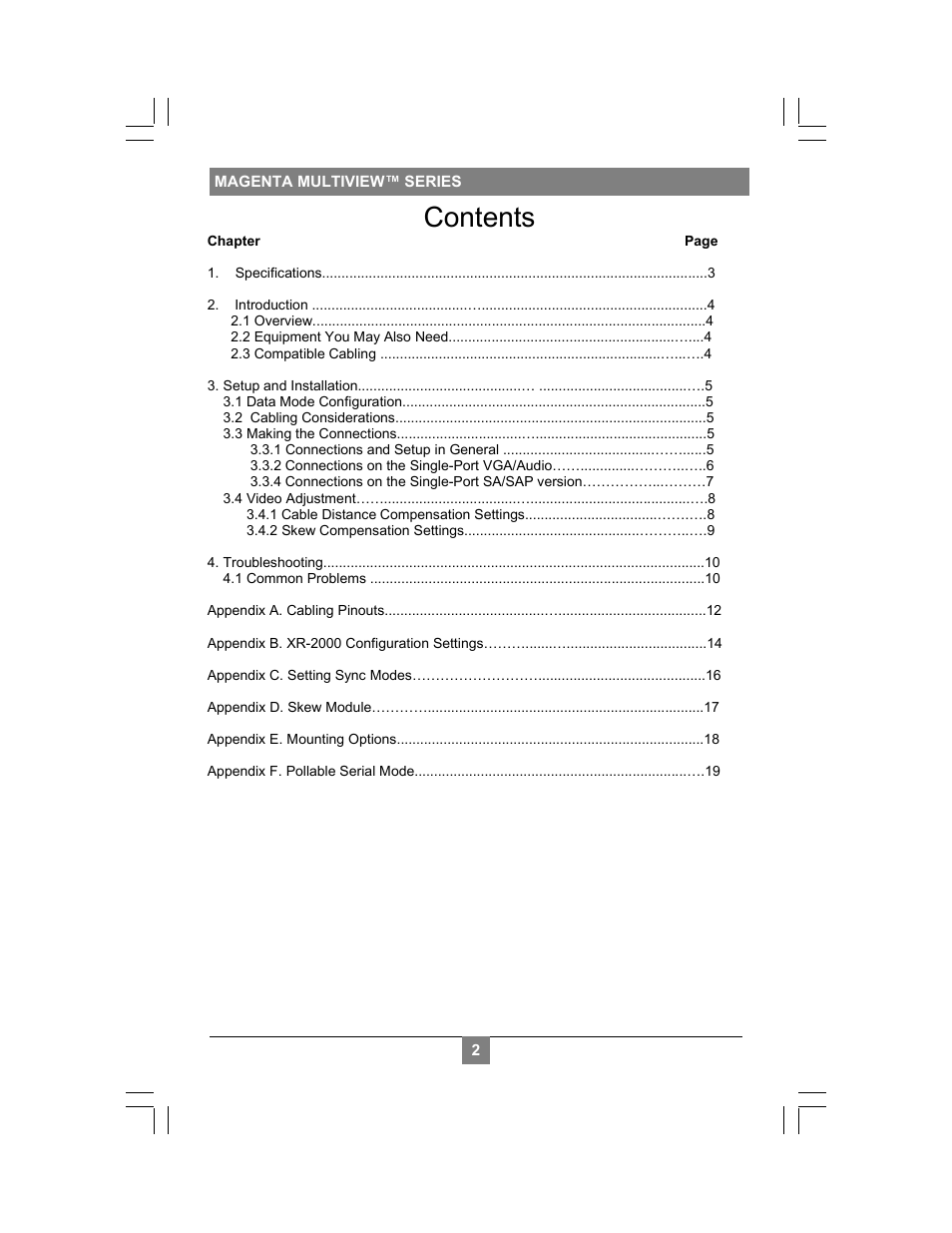 Magenta MULTIVIEW XR2000 User Manual | Page 4 / 24