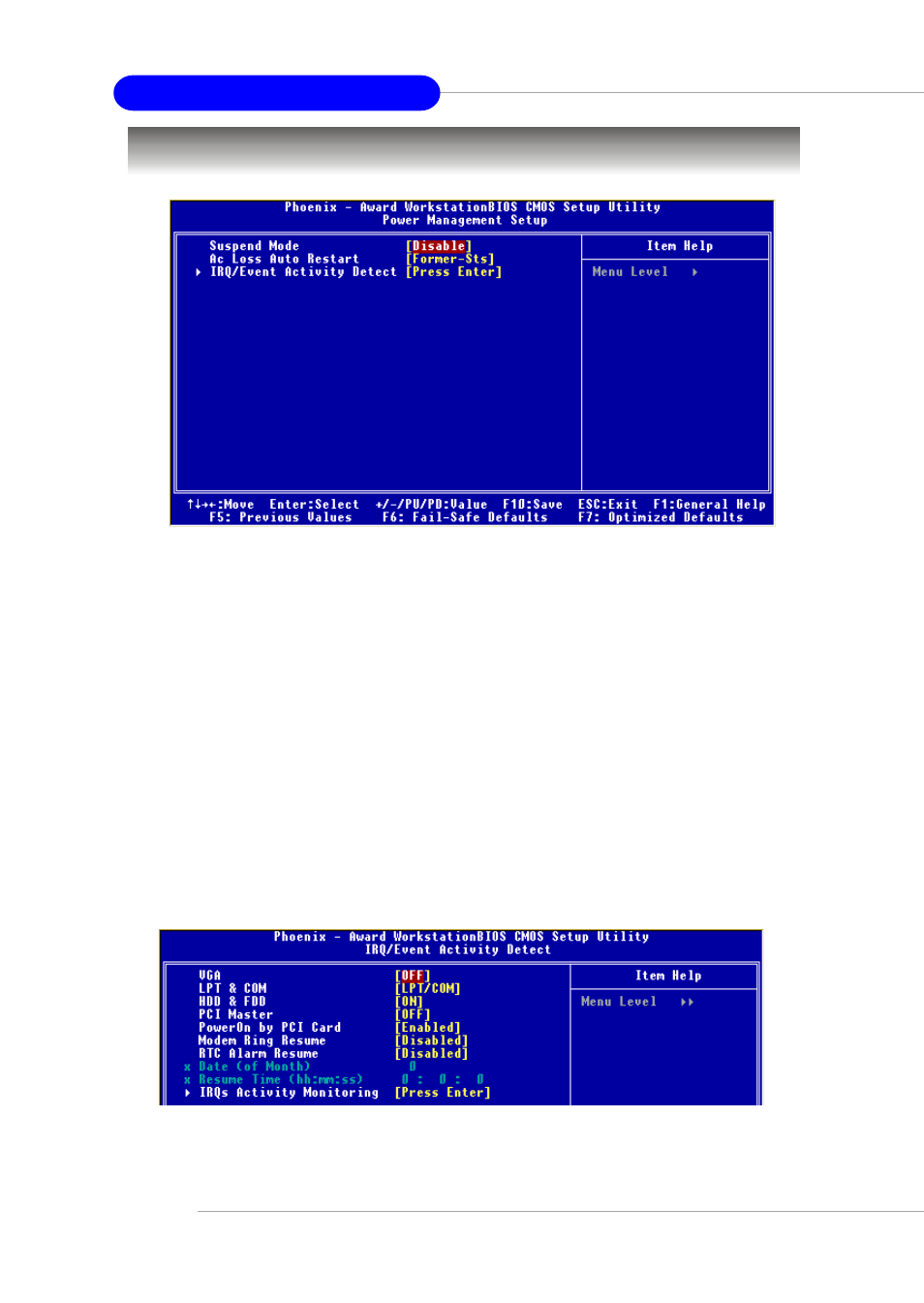 Power management setup | Micro Star  Computer MS- 9130 v1.x User Manual | Page 54 / 82