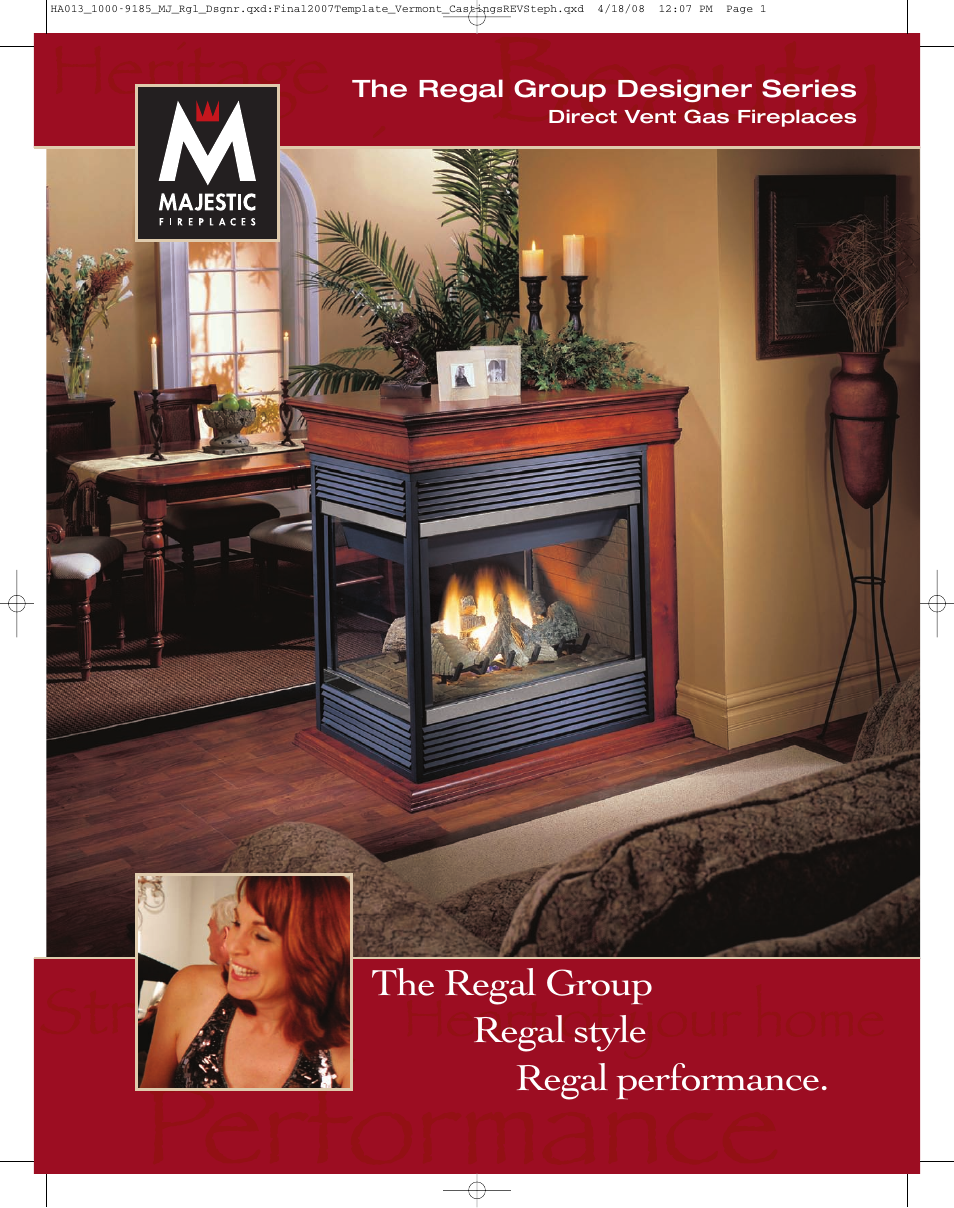 Majestic Regal Group Designer Series DVRTSB User Manual | 4 pages