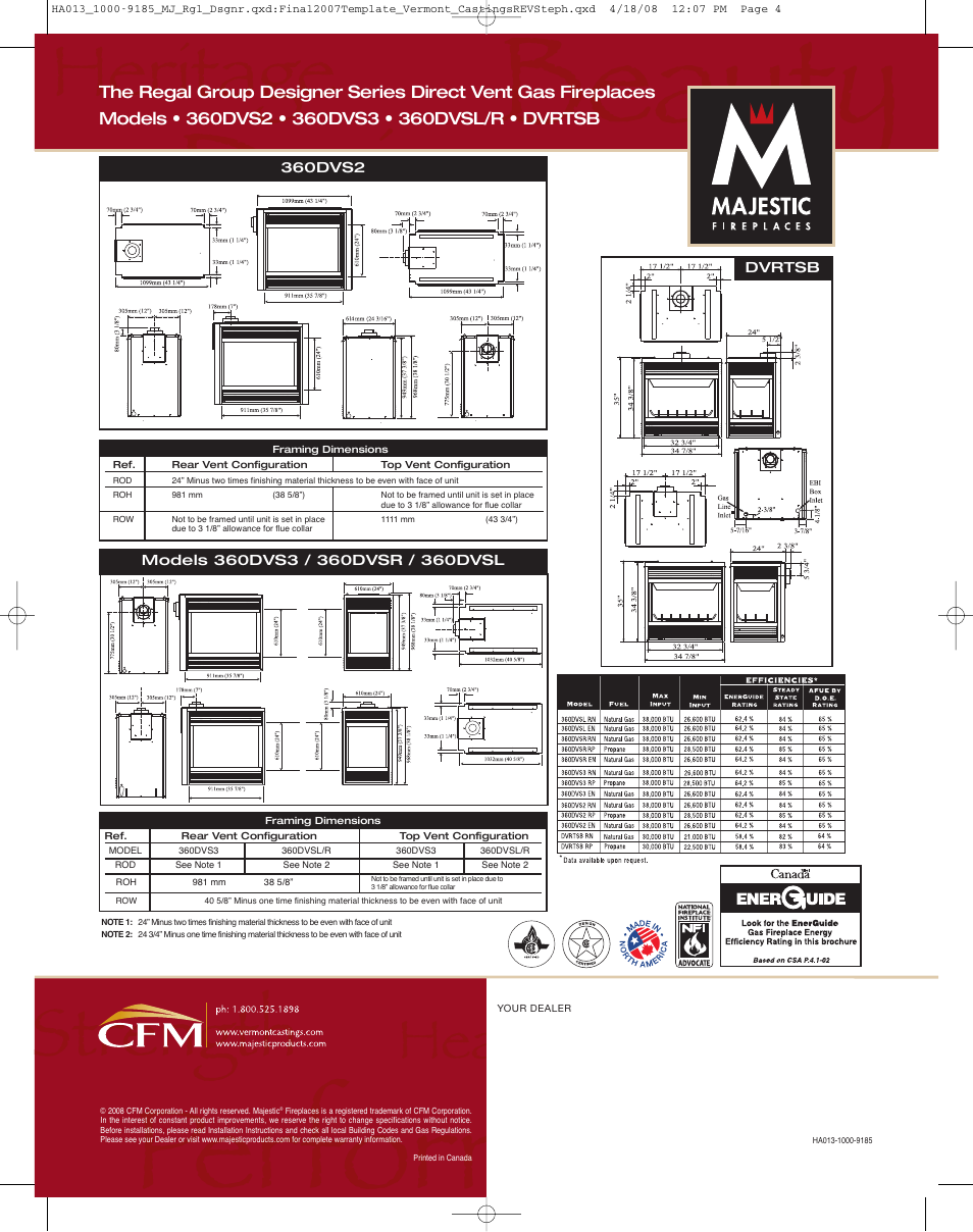 Majestic Regal Group Designer Series DVRTSB User Manual | Page 4 / 4