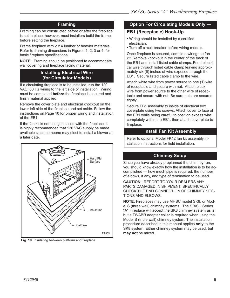 Sr/sc series "a" woodburning fireplace | Majestic SR/SC Series A SC36A User Manual | Page 9 / 24